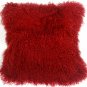 PIllow Decor - Mongolian Sheepskin Red Throw Pillow (HB1-0001-03-18)
