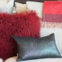 PIllow Decor - Mongolian Sheepskin Red Throw Pillow (HB1-0001-03-18)