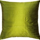 Pillow Decor - Sankara Chartreuse Green Silk Throw Pillow 20x20 (FB1-0001-10-20)