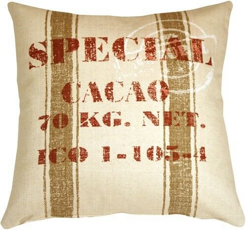 Pillow Decor - Cacao Bean Red Print Throw Pillow (VB1-0006-02-24)