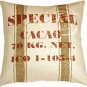 Pillow Decor - Cacao Bean Red Print Throw Pillow (VB1-0006-02-24)