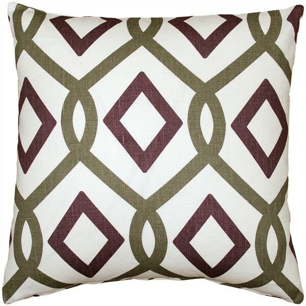 Pillow Decor- Tuscany Linen Sage Diamond Chain Throw Pillow 18X18 NB1-0013-01-18