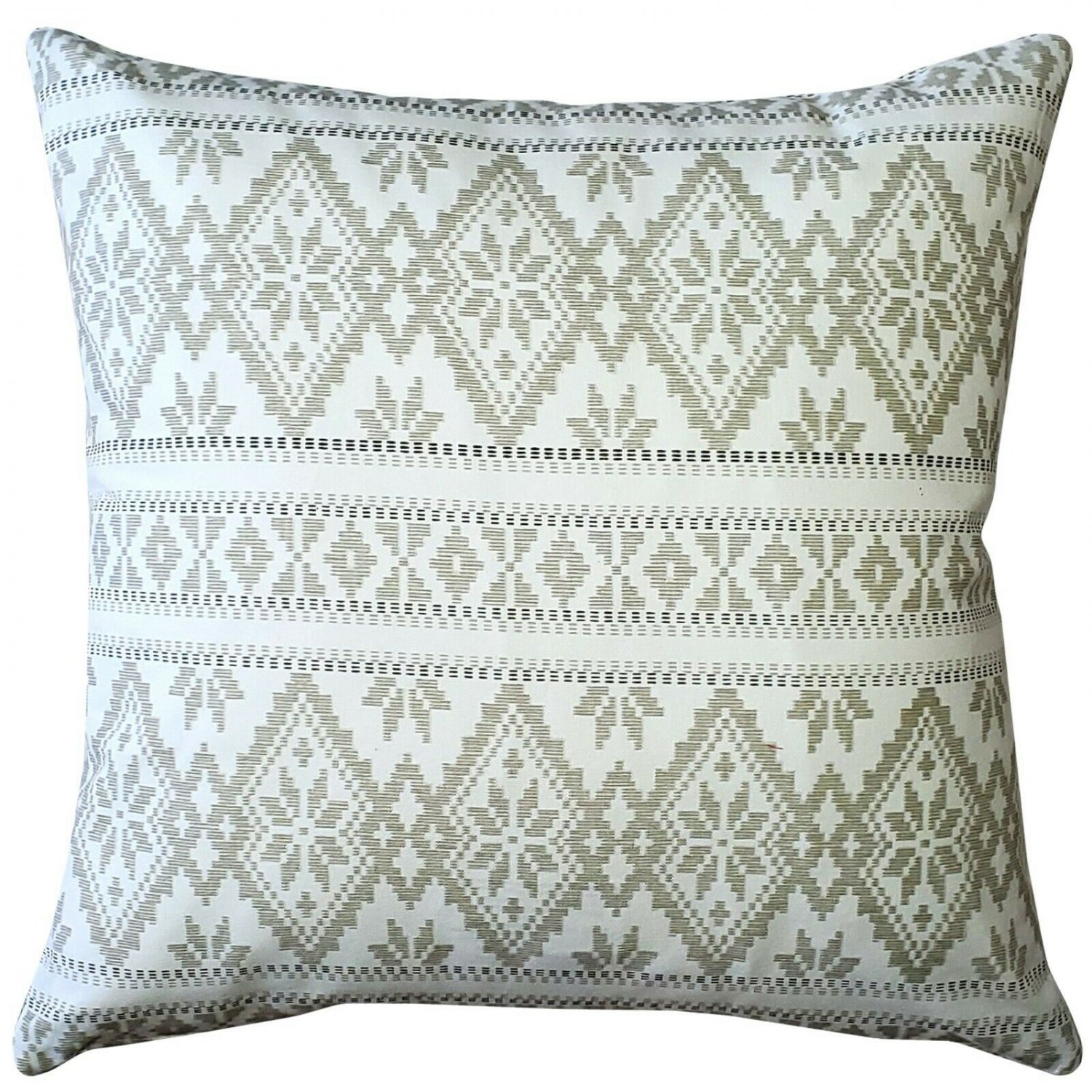 Pillow Decor - Malmo Cream Diamond Throw Pillow 17x17 LD1-0006-03-17