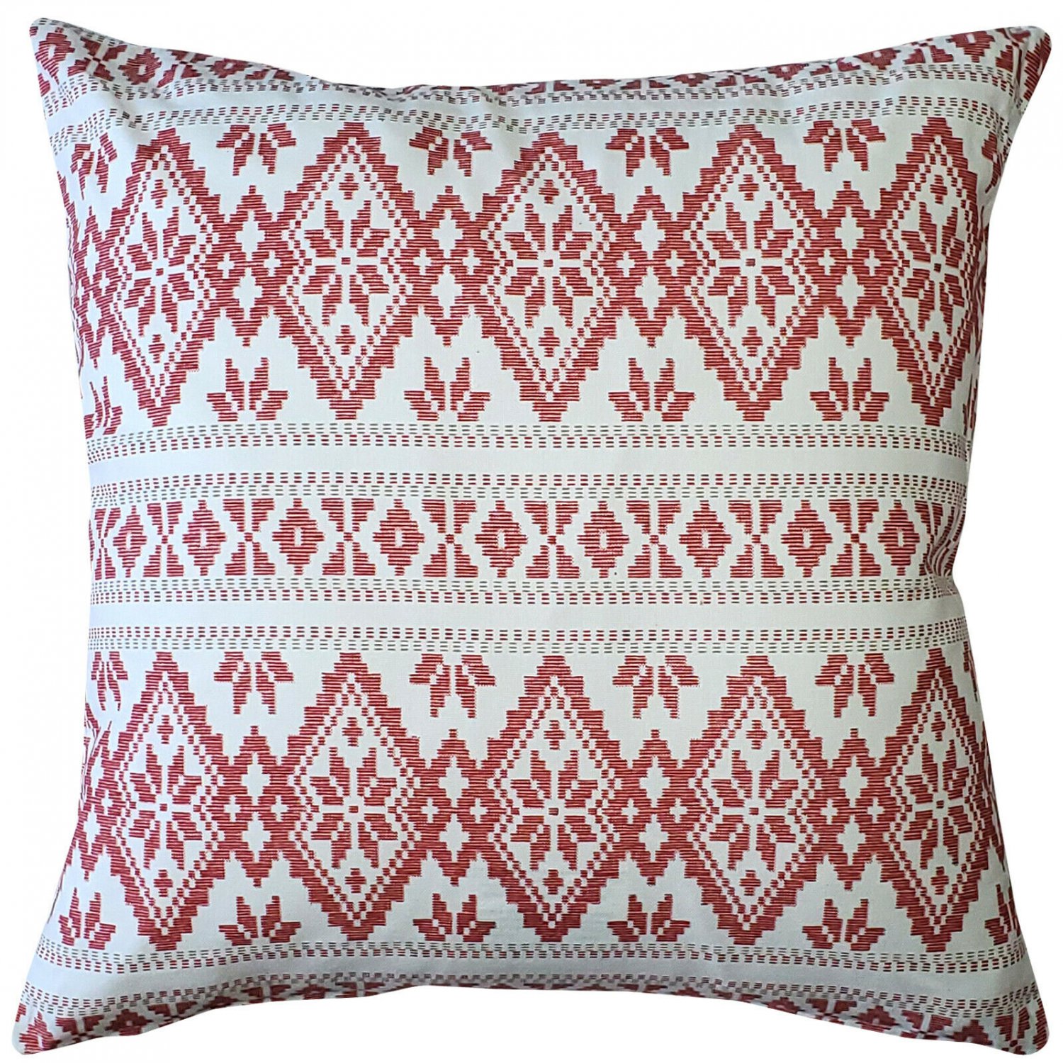 Pillow Decor - Malmo Red Diamond Throw Pillow 17x17 LD1-0006-01-17