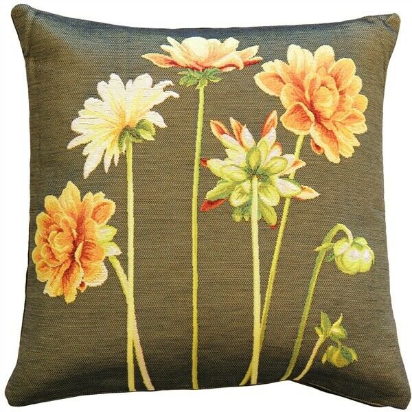 Pillow Decor - Yellow Dahlias Square Tapestry Throw Pillow AB1-5307-02-20