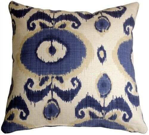 Pillow Decor - Bold Blue Ikat 20x20 Decorative Pillow (VB1-0001-01-20)