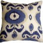 Pillow Decor - Bold Blue Ikat 20x20 Decorative Pillow (VB1-0001-01-20)
