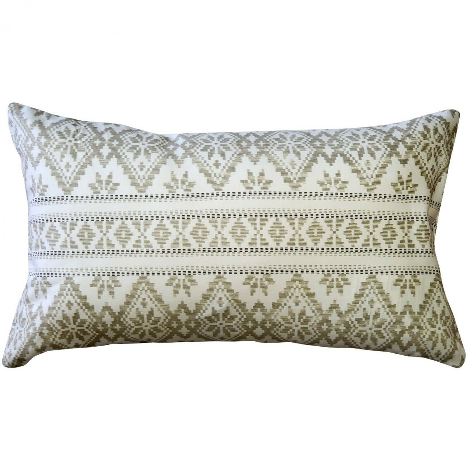 Pillow Decor - Malmo Cream Diamond Throw Pillow 12x19 LD1-0006-03-92