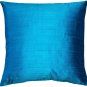 Pillow Decor - Sankara Peacock Blue Silk Throw Pillow 20x20 (FB1-0001-06-20)