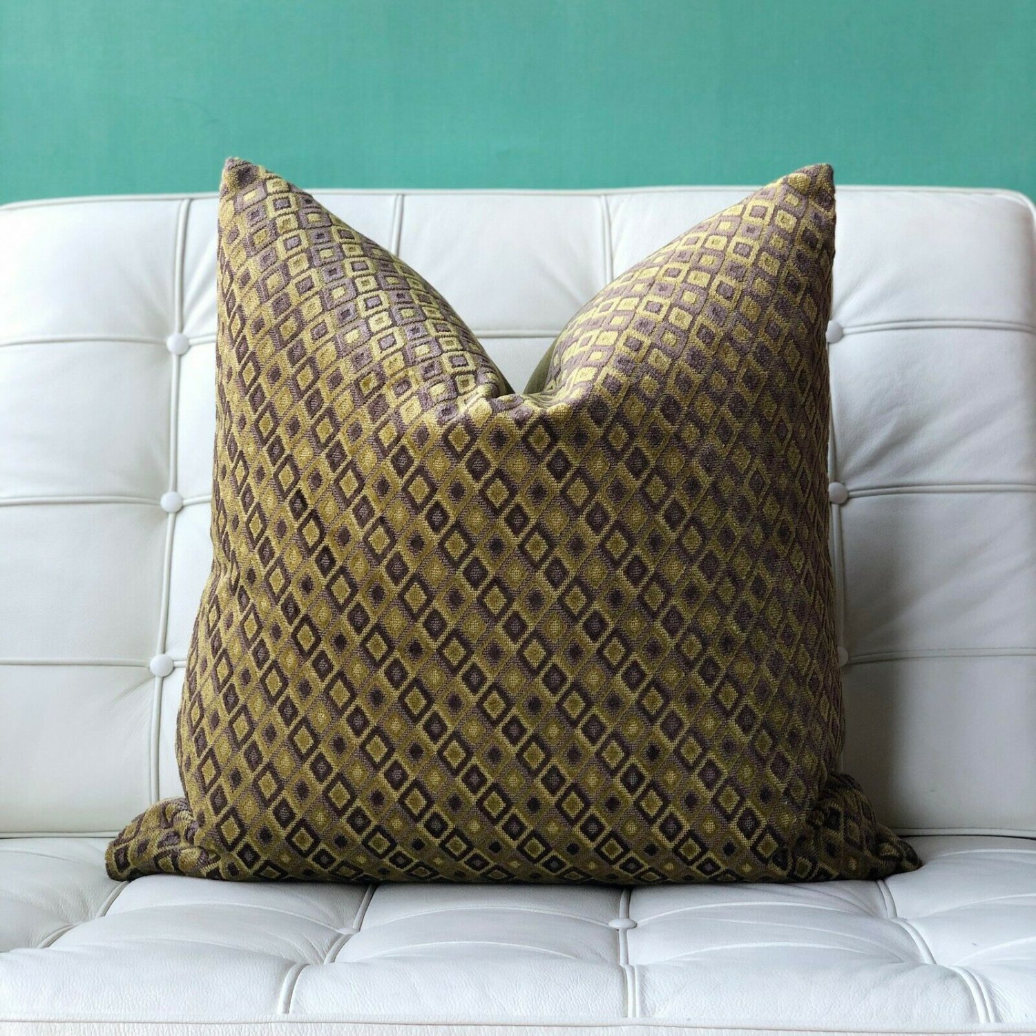 Pillow Decor Jager Sage Diamond Throw Pillow