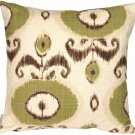 Pillow Decor - Bold Green Ikat 20x20 Throw Pillow (VB1-0001-03-20)