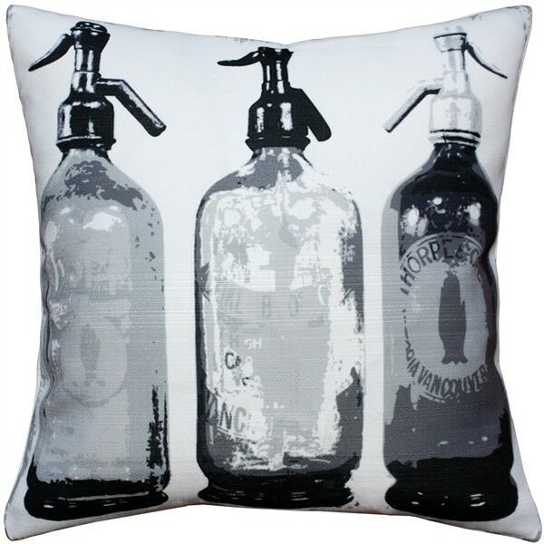 Pillow Decor - Seltzer Black and White Vintage Throw Pillow 20x20 MOV-0008-01-20