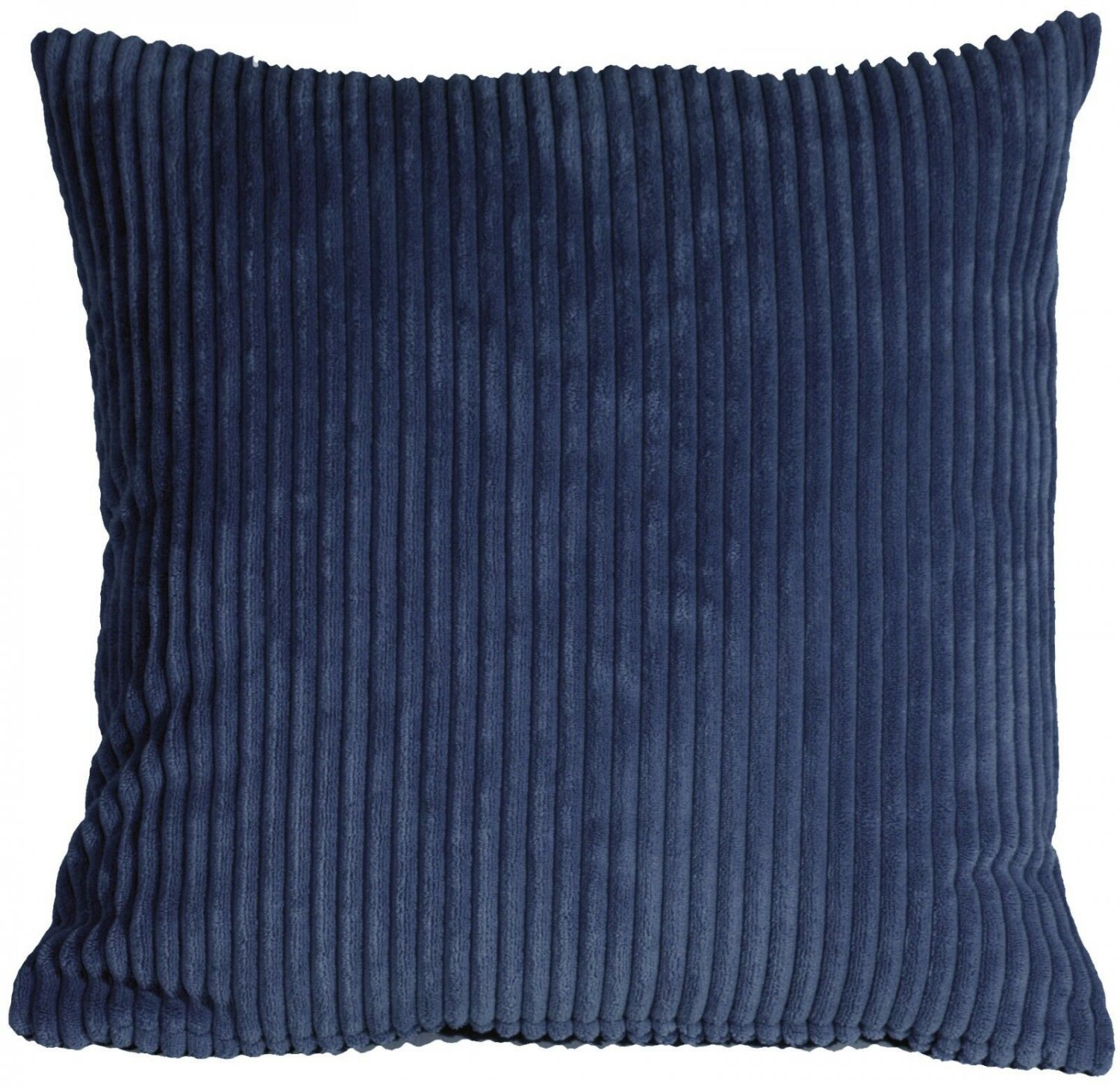 Pillow Decor - Wide Wale Corduroy 18x18 Dark Blue Throw Pillow (WD1-0001-15-18)