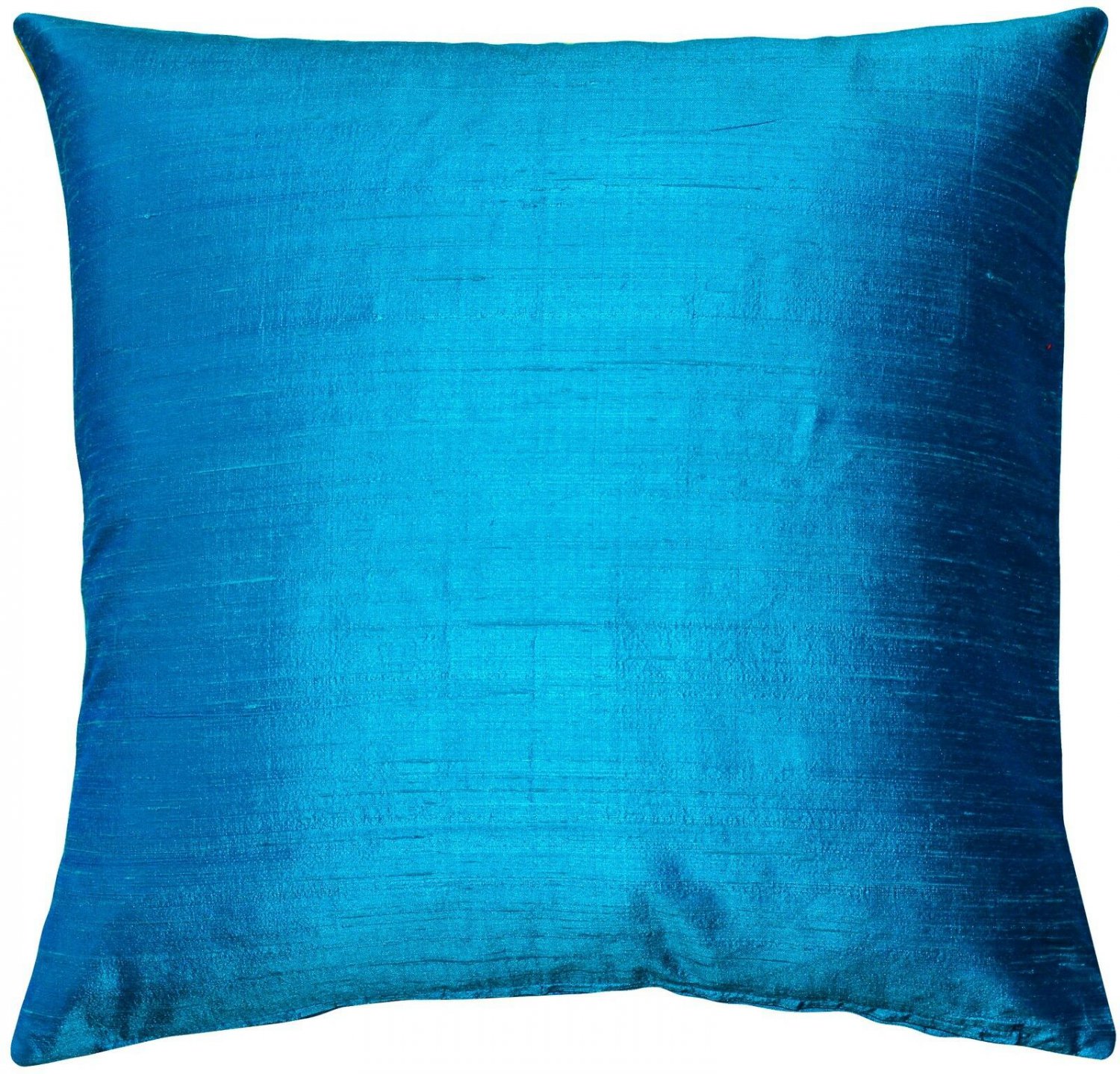 Pillow Decor - Sankara Peacock Blue Silk Throw Pillow 16x16 (FB1-0001-06-16)