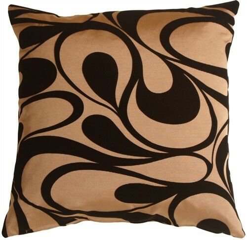 Pillow Decor -Dramatic Swirls Gold 19" Square Decorative Pillow (MD1-0037-03-20)