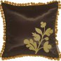 Pillow Decor - Bohemian Blossom Brown and Ocher Throw Pillow (KB1-0016-04-12)