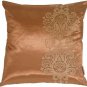 Pillow Decor - Copper with Copper Baroque Scroll Throw Pillow (KB1-0011-03-16)