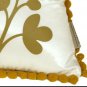 Pillow Decor - Bohemian Blossom White and Ocher Throw Pillow (KB1-0016-03-12)