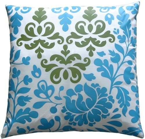 Pillow Decor - Bohemian Damask Blue, White and Olive Throw Pillow KB1-0015-02-18