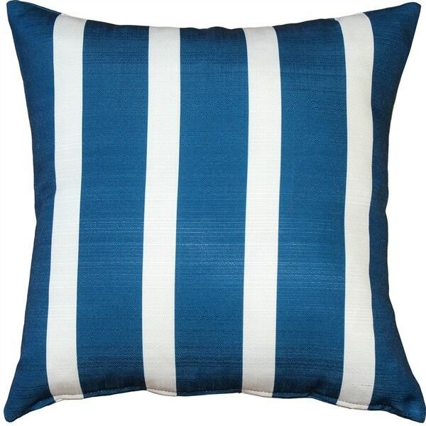 Pillow Decor - Bold Blue Stripes Throw Pillow 16x16 (PD2-0095-01-16)