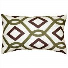 Pillow Decor- Tuscany Linen Sage Diamond Chain Throw Pillow 12X20 NB1-0013-01-92