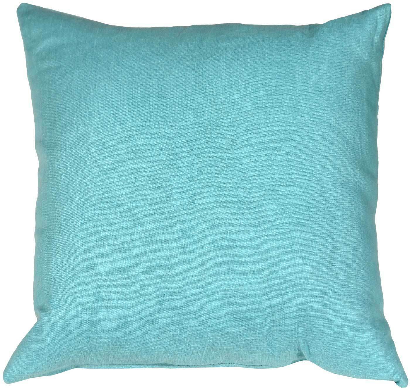 Pillow Decor - Tuscany Linen Turquoise 17x17 Throw Pillow NB1-0005-01-18