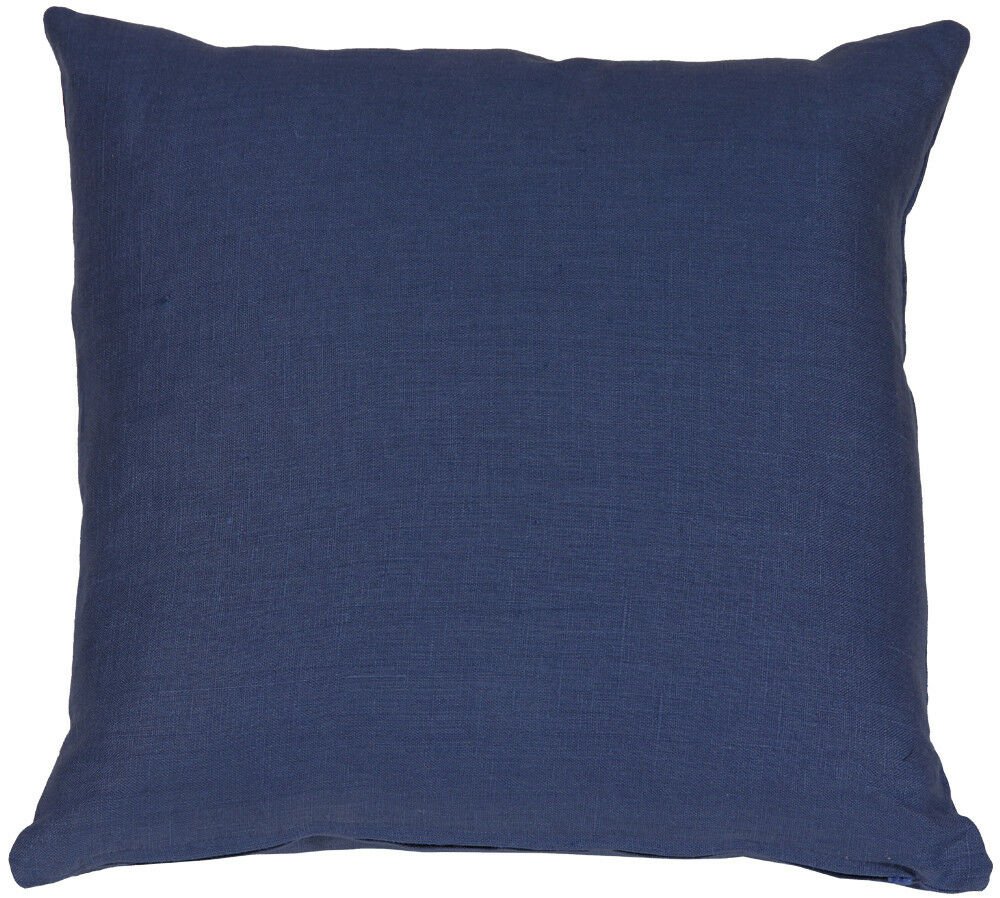 Pillow Decor - Tuscany Linen Indigo Blue 17x17 Throw Pillow NB1-0005-17-18