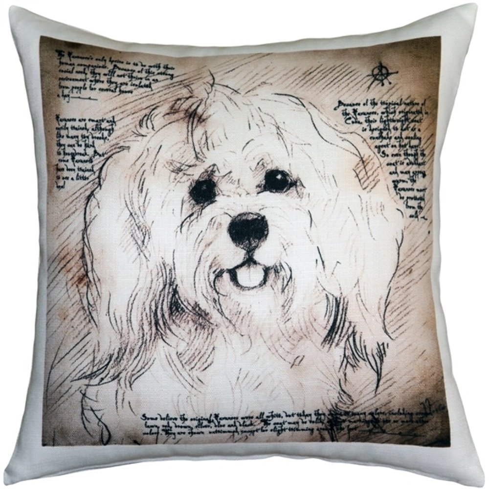 Havanese 17x17 Dog Pillow, Complete with Pillow Insert