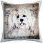 Havanese 17x17 Dog Pillow, Complete with Pillow Insert