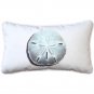 Ponte Vedra Sand Dollar on White Throw Pillow 12x20, Complete with Pillow Insert