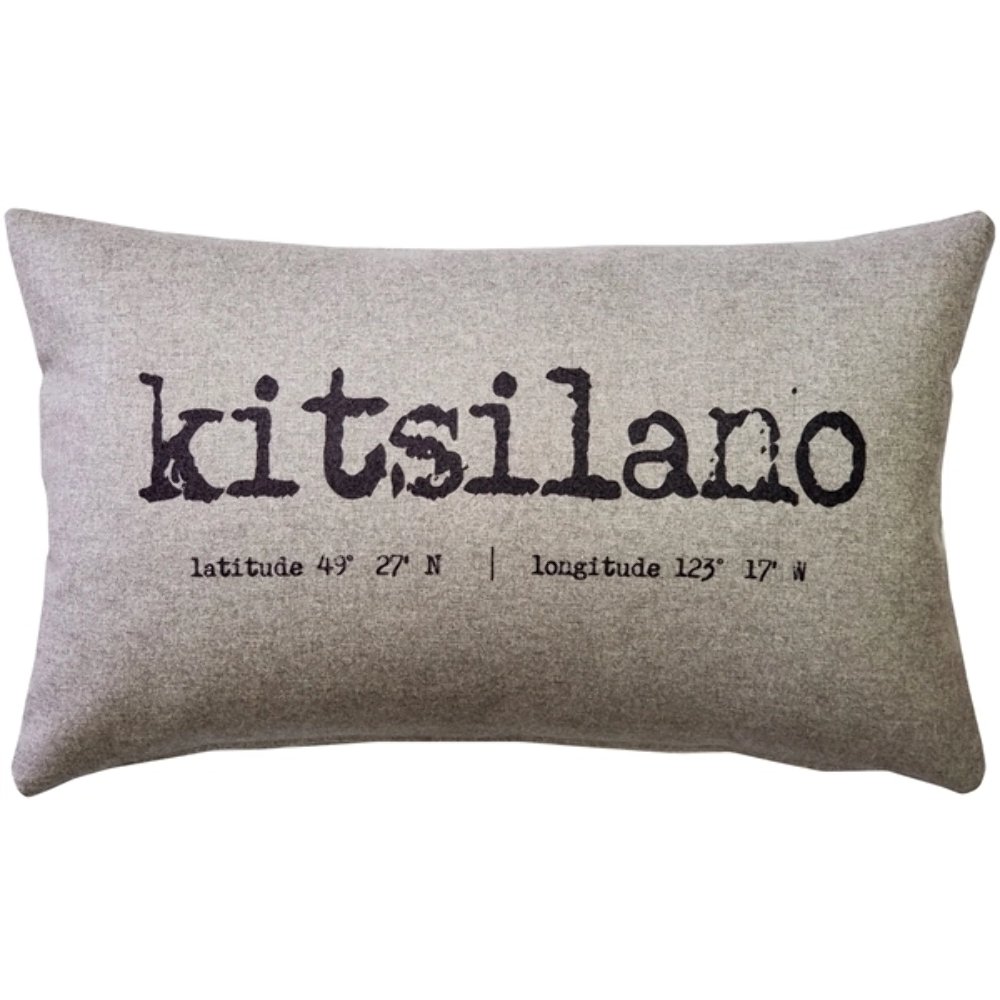 Kitsilano Gray Felt Coordinates Pillow 12x19, Complete with Pillow Insert