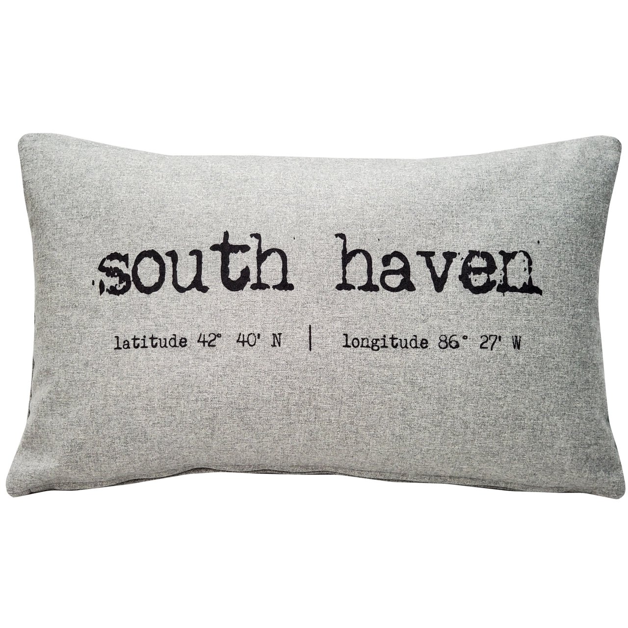 South Haven Gray Felt Coordinates Pillow 12x19, Complete with Pillow Insert