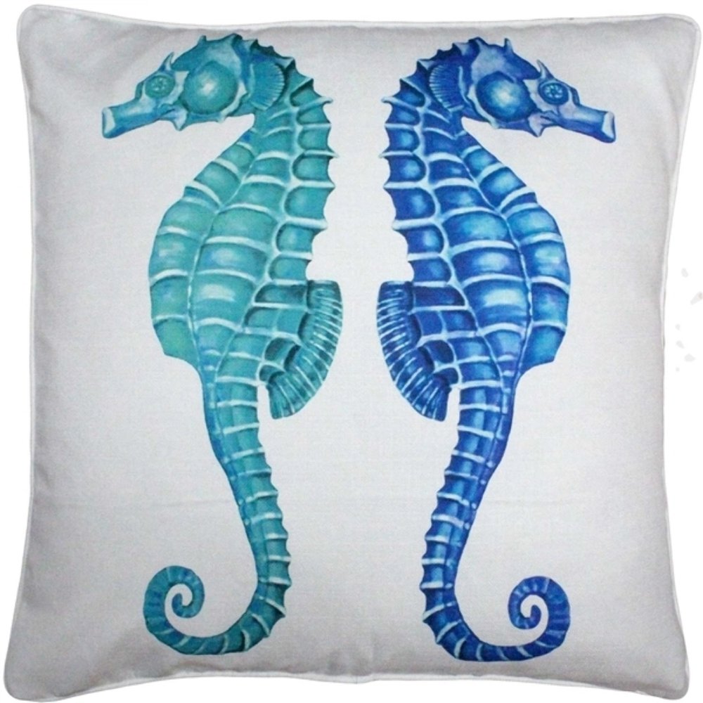 Capri Seahorse Reflect Throw Pillow 26x26, Complete with Pillow Insert