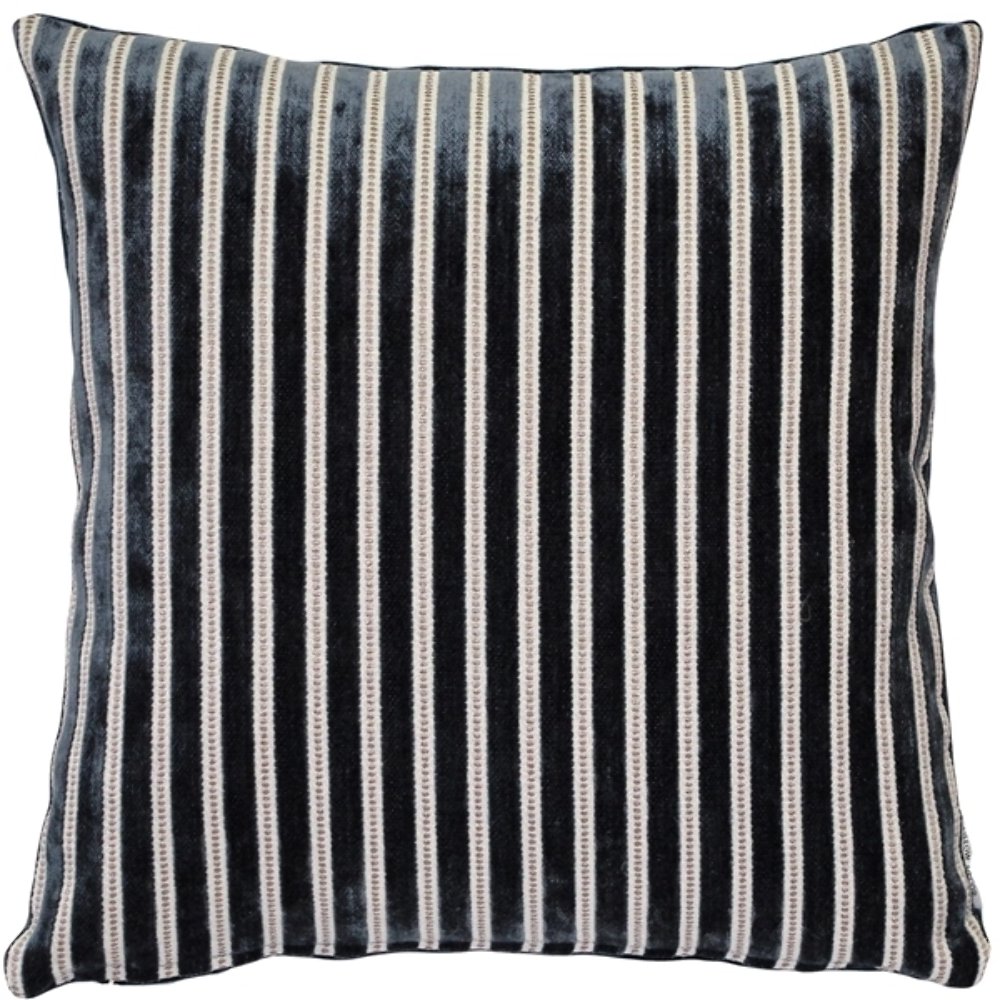 Rockefeller Shore Textured Velvet Throw Pillow 17x17, Complete with Pillow Inser