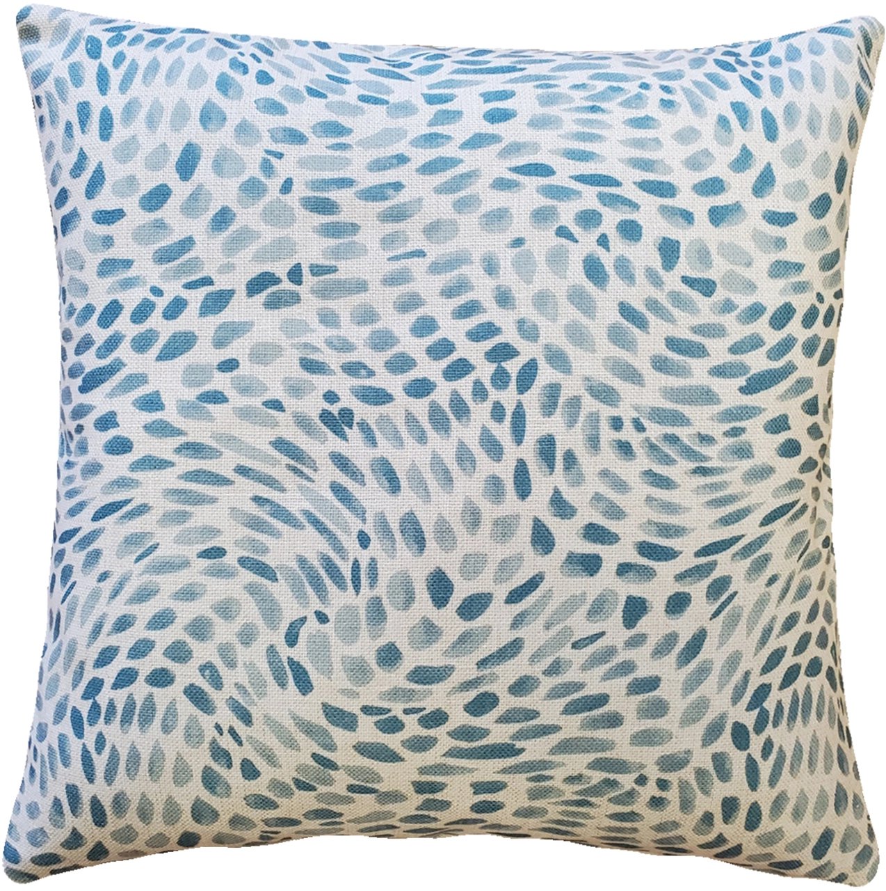 Matisse Dots Toile Blue Throw Pillow 19x19, Complete with Pillow Insert