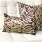 Mallorca Carbon Ikat Throw Pillow 20x20, Complete with Pillow Insert