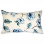 Blue Lily Linen Throw Pillow 12x20, Complete with Pillow Insert