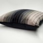 Carbon Stripes Textured Velvet Throw Pillow 20x20, Complete with Pillow Insert
