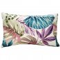 Thai Garden Blue Leaf Throw Pillow 12x20, Complete with Pillow Insert