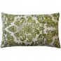 Calliope Green Damask Pattern Throw Pillow 12x20, Complete with Pillow Insert