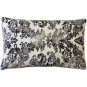 Calliope Gray Damask Pattern Throw Pillow 12x20, Complete with Pillow Insert
