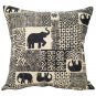 Zakouma Elephant Throw Pillow 20x20, Complete with Pillow Insert