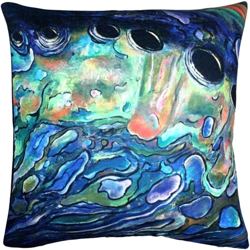 Shoal Cape Abalone Close Up Throw Pillow 20x20, Complete with Pillow Insert