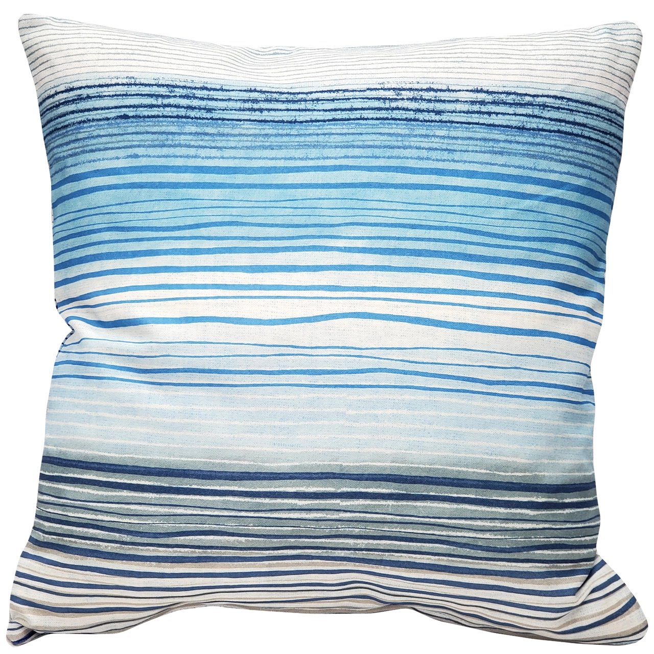Sedona Stripes Blue Throw Pillow 20x20, Complete with Pillow Insert