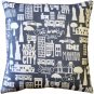 New York City Cotton Print Throw Pillow 17x17, Complete with Pillow Insert