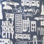 New York City Cotton Print Throw Pillow 17x17, Complete with Pillow Insert