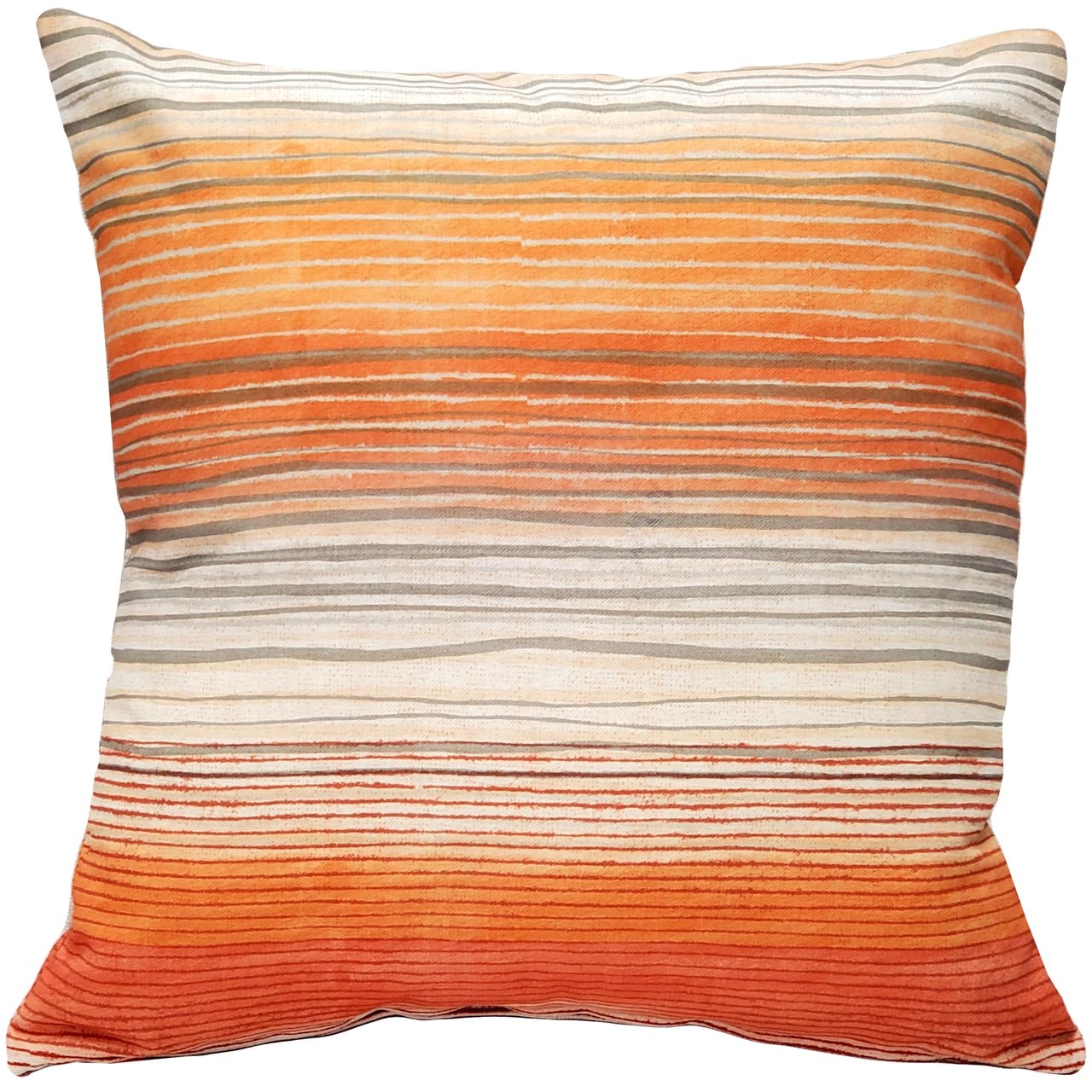 Sedona Stripes Orange Throw Pillow 17x17, Complete with Pillow Insert