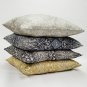 Leone Damask Dark Gray Throw Pillow 21x21, Complete with Pillow Insert