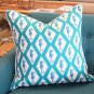 Capri Turquoise Argyle Seahorse Throw Pillow 26x26, Complete with Pillow Insert
