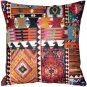 Kilim Collage Throw Pillow 19x19, Complete with Pillow Insert